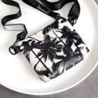 Faux Leather Printed Crossbody Bag Black & White - One Size