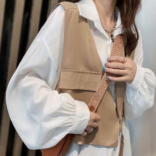 Set: Plain Shirt / Tied Vest