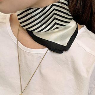 Stripe Silk Square Scarf