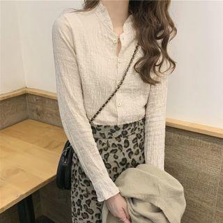Button-up Crinkle Blouse