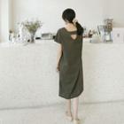 Cutaway-back Linen Blend Shift Dress