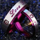 Stainless Steel Couple Matching Lettering Ring
