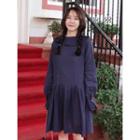Frilled-trim Button-back Dress