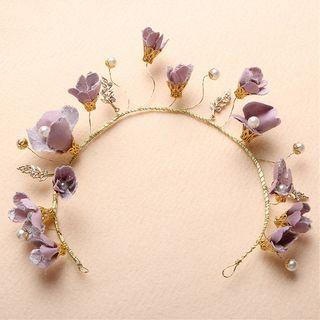 Flower & Faux-pearl Headband