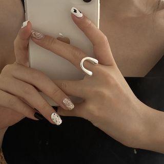 U Shape 925 Sterling Silver Open Ring 925 Silver - Silver - One Size