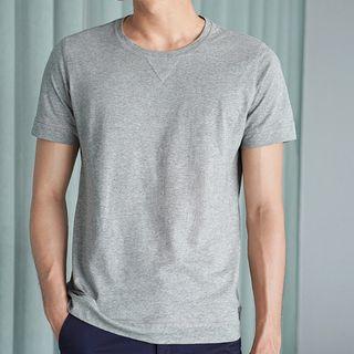 Short-sleeve Plain T-shirt White - 4xl