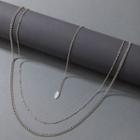 Layered Necklace 19746 - Silver - One Size