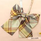 Plaid Bow Tie Jk043 - Yellow - One Size