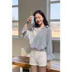 Ruffle-cuff Oversized Shirt