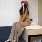 Cross Neck Long-sleeve Top + High-waist Pants