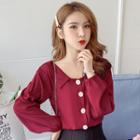 Buttoned Blouse / Pleated Skirt