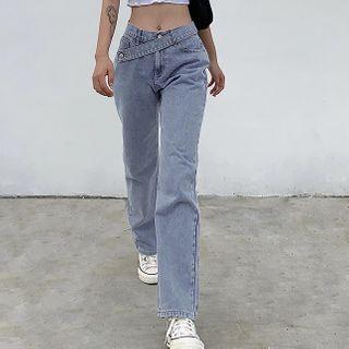 Asymmetric Waist Jeans