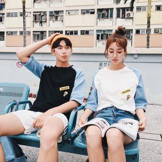 Couple Matching Print Raglan T-shirt