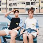 Couple Matching Print Raglan T-shirt