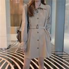 Single-breasted Buckled Jacket Khaki - One Size