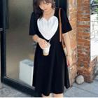 Short-sleeve Heart Midi A-line Dress / T-shirt