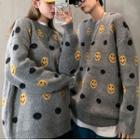 Couple Matching Smiley Face Print Sweater