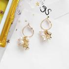 Faux Pearl Alloy Star Dangle Earring Gold - One Size