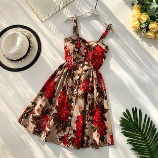 Sleeveless Print Mini A-line Dress