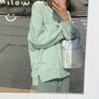 Round-neck Irregular Split Sweater