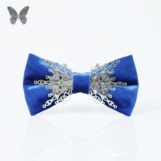 Embellished Velvet Bow Tie