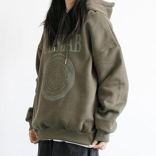 Printed Fleeced Oversize Hoodie