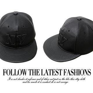 Faux-leather Baseball Cap