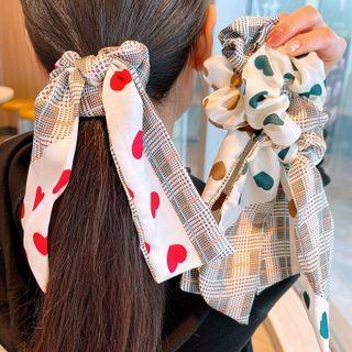 Polka Dot Plaid Bow Hair Tie