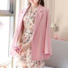 Open-front Tailored Blazer Pink - One Size