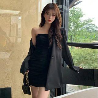Plain Tube Dress / Blazer / Set