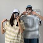 Striped Pocketed Short-sleeve T-shirt