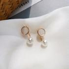 Faux Pearl Dangle Earring 1 Pair - S925silver Pearl Earrings - White - One Size