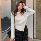 Half-zip Cable-knit Sweater White - One Size