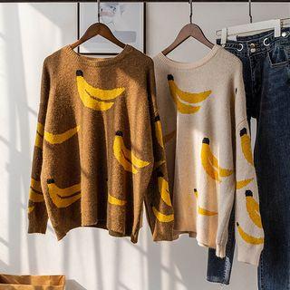 Banana Jacquard Sweater