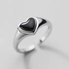 Heart Sterling Silver Open Ring Silver - One Size