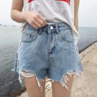 Loose-fit High-waist Denim Shorts