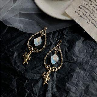 Alloy Cupid Irregular Stone Drop Earring