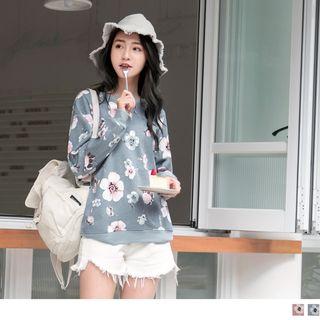 Floral Print Drop Shoulder Pullover