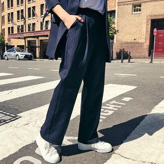 Formal Pinstriped Wide Pants