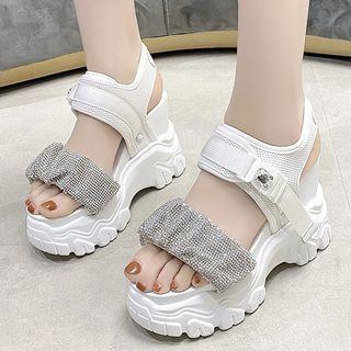 Platform Wedge Buckled Ankle Strap Sandals