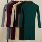 Long-sleeve Rib Knit Top / Dress