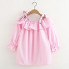 Bow Frilled 3/4-sleeve Top