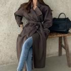 Long-sleeve Plain Loose-fit Coat