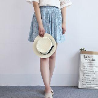 Floral Print A-line Chiffon Skirt