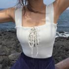 Tie-front Knit Tank Top