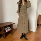 Ruffle Collared Long-sleeve Midi A-line Dress