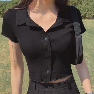Plain Lapel Polo Shirt