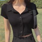 Plain Lapel Polo Shirt