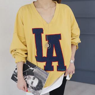 La Deep V-neck Loose-fit Pullover