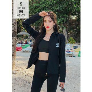 Letter Zip-up Cover-up Hoodie